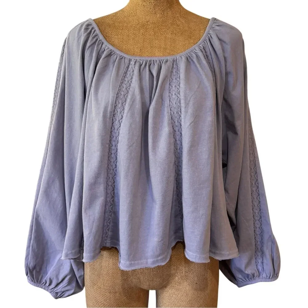 Free People Marla Long Balloon Sleeve Flowy Boho Size Medium Festival Relaxed